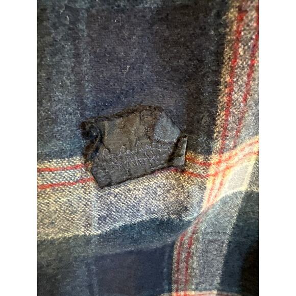 Vintage Pendleton Pearl Snap Shirt Blue Red White Wool High Grade Western Wear L - Picture 7 of 7